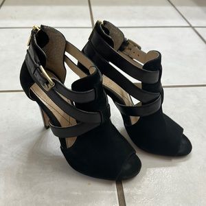 Sexy black open toe Isola booties